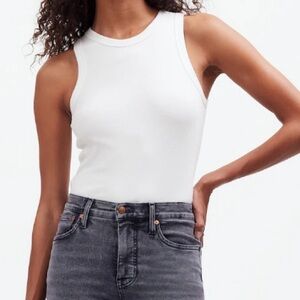 NWT Small Madewell Regenerative Cutaway Cotton Ribbed Tank White